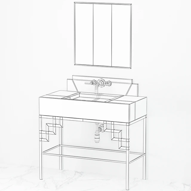 Art Deco Bathroom Mirror Luxury — Descargar