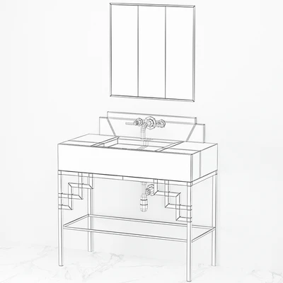 Art Deco Bathroom Mirror Luxury — Ver 2