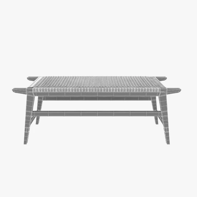 Mid Century Bench in solid walnut — Descargar