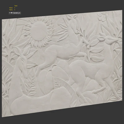 Bas-relief with deer — Ver 4
