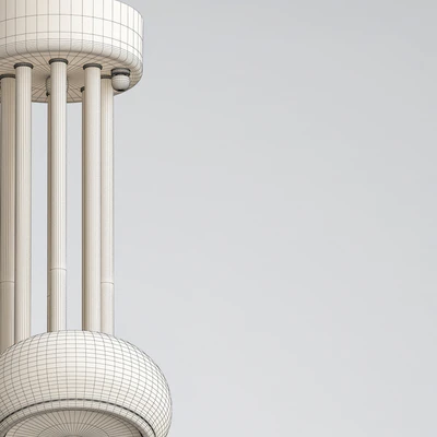 Curved Stix Chandelier 8 White — Ver 2