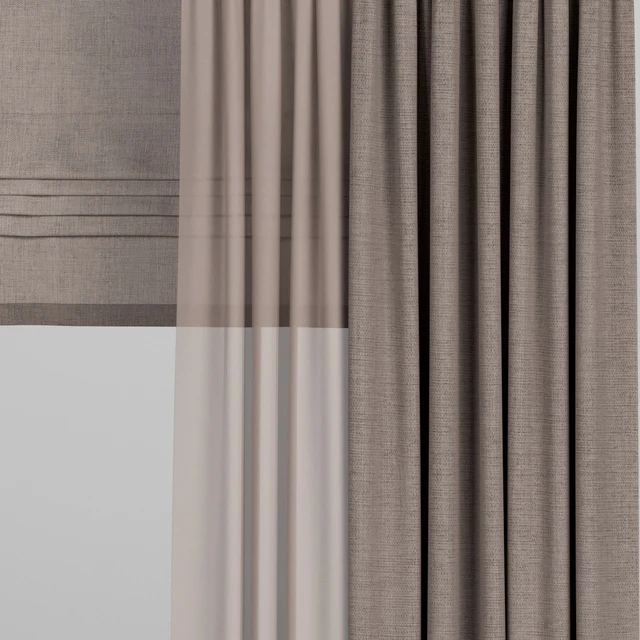 Curtains with tulle and roman blinds. — Descargar