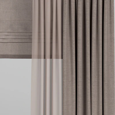 Curtains with tulle and roman blinds. — Ver 2