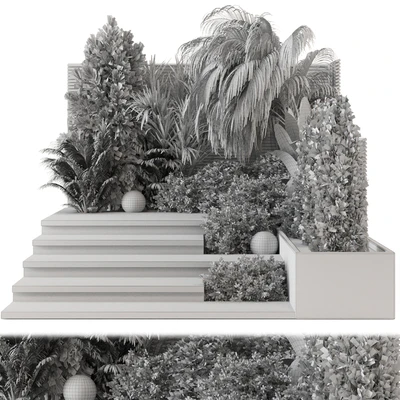 Backyard and Landscape Set Bush and Tree - Set 1761 — Ver 3