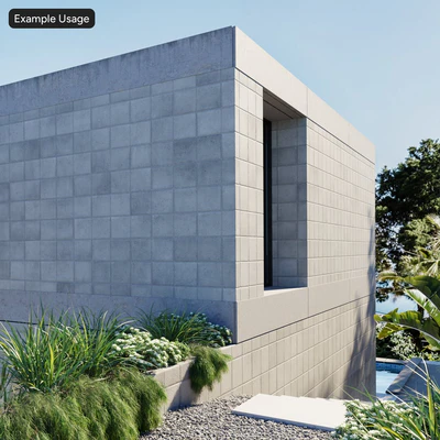 square matte concrete block wall texture — View 2