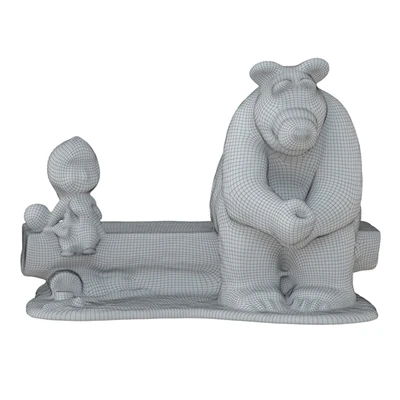 Sculpture of the characters Masha and the bear are sitting on a bench — Вид 4