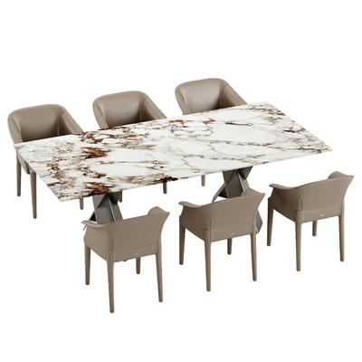 Cattelan Italia Mad Max Keramik table Zuleika chair set — Ver 4