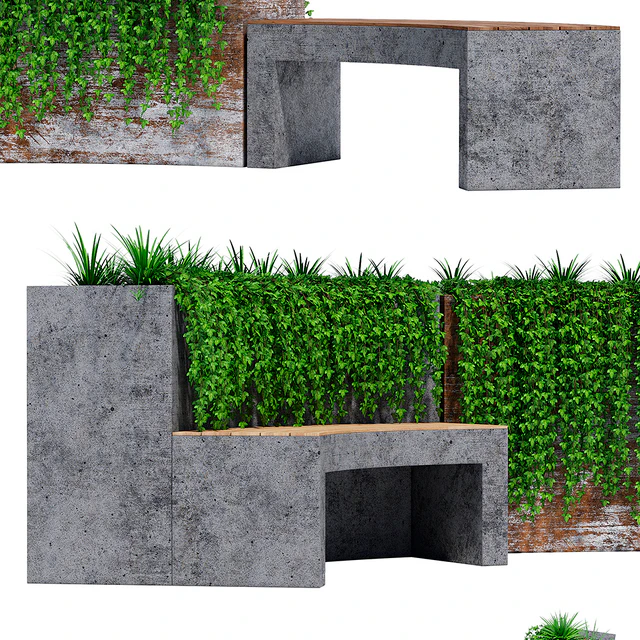 Curved planter bench two — Descargar