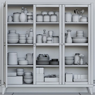 Wardrobe with dishes. Kitchen utensils — Ver 2
