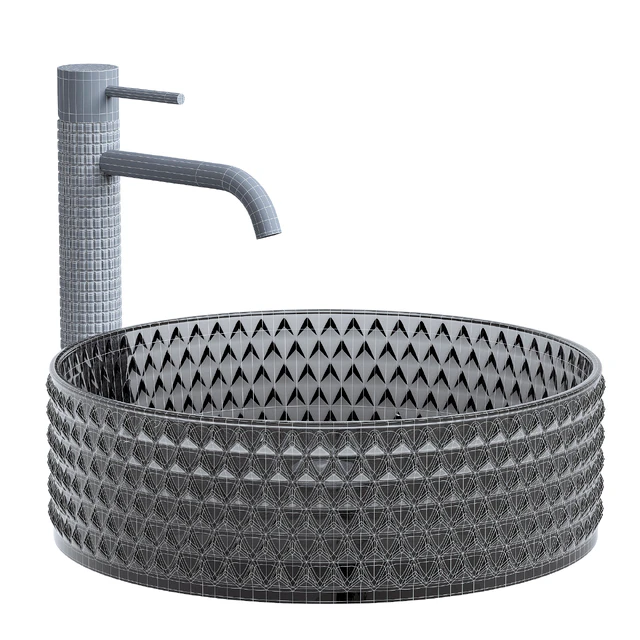 Washbasin Rea Cristal Black REA-U9671 with tap Gusto one — Descargar