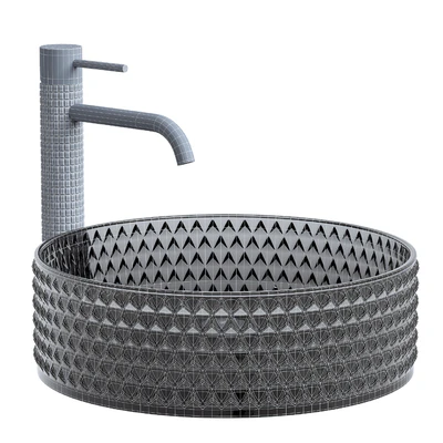 Washbasin Rea Cristal Black REA-U9671 with tap Gusto one — Ver 2
