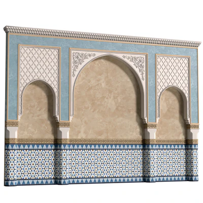 Arch in oriental style. Arab decorative wall. Arabic wall.Oriental Wall paneling — Ver 3