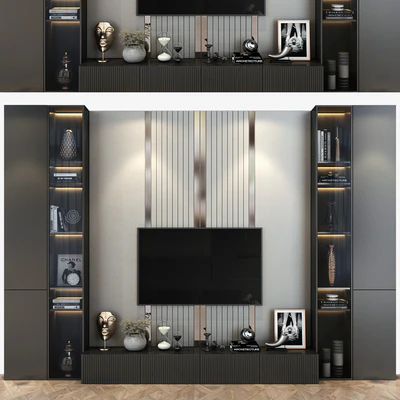 TV Wall set 0179 — Ver 2