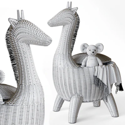 RATTAN ANIMAL BASKET GIRAFFE Restoration Hardware — Ver 4