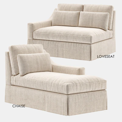 York Slope Arm Slipcovered Sofa Chaise Sectional — Вид 3