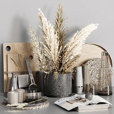 Kitchen accessories 024 with dried plants — Вид 1