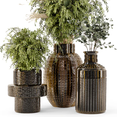 Collection Indoor Plants in Glass Pots - Set 701 — Ver 5
