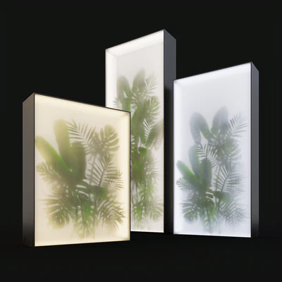 Light box with tropical leaves — скачать