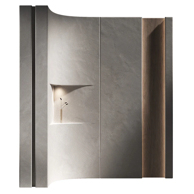 Wall panels 7 - corner niche. Plaster and wood partition. — Скачать