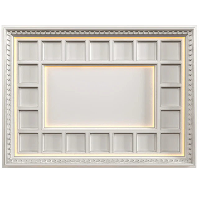 Кессонный потолок с подсветкой в классическом стиле.Modern coffered illuminated ceiling — Скачать