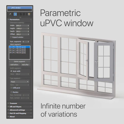Parametric uPVC window — Ver 3