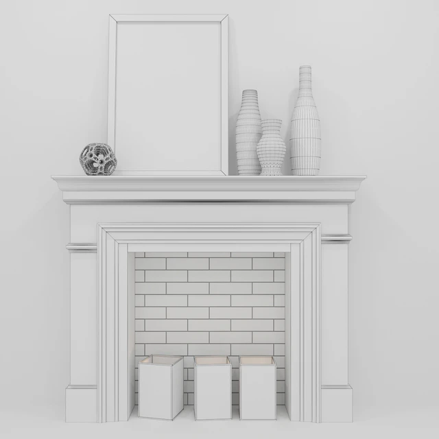 Fireplace with decor — Descargar