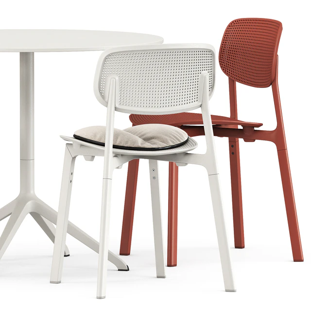 Colander chair and Elephant round table by Kristalia — Descargar