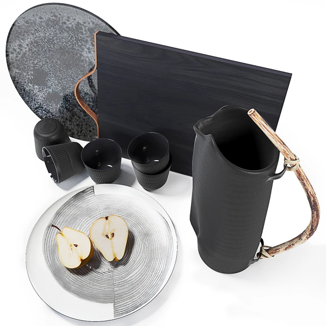 BLACK KITCHEN DECOR WITH PEARS — Скачать
