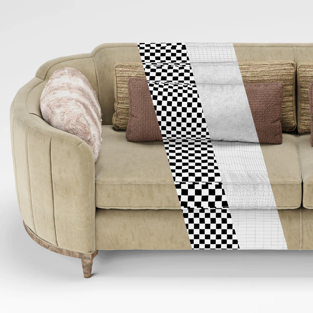 Cherish Round Barrel Beige Velvet Sofa — Скачать