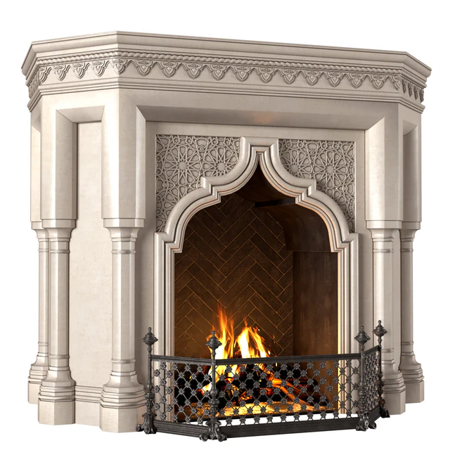 Fireplace in oriental style. Arabic classic fireplace.Arabic Fireplace.Oriental Fireplace — Descargar