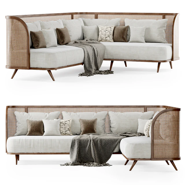 Large corner garden sofa HLC / Большой угловой диван из ротанга — Скачать