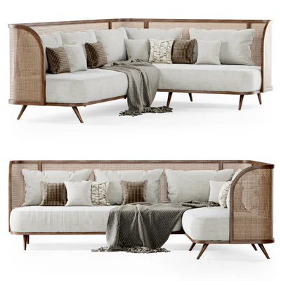 Large corner garden sofa HLC / Большой угловой диван из ротанга — Вид 3