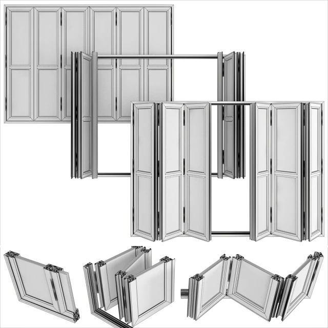 Складывающиеся витражные алюминиевые двери / Folding stained Glass Aluminum Doors — Скачать
