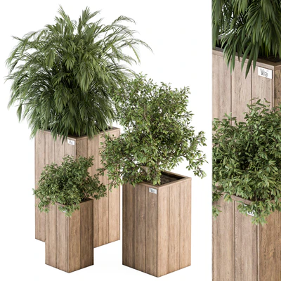 Outdoor Plant Set 297 - Wooden Plant Box — Вид 1