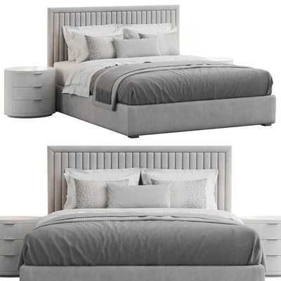 Channel Tufted Headboard Pine Bed — Вид 3
