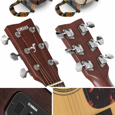 Guitar. Guitar set for stage. Musical instrument. Microphone — Ver 2