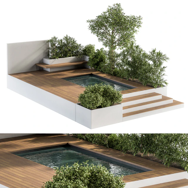 Backyard and Landscape Furniture with Pool 01 — Скачать