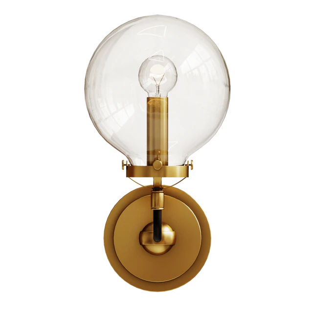 Rh bistro globe clear glass single sconce — Скачать