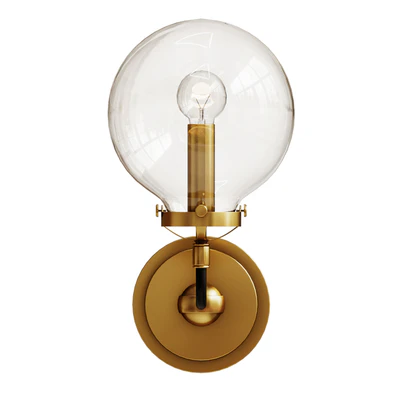 Rh bistro globe clear glass single sconce — Вид 4