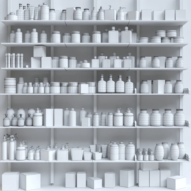 A large set of cosmetics for beauty salons and in the supermarket. Bathroom accessories — Descargar
