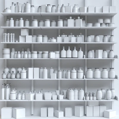 A large set of cosmetics for beauty salons and in the supermarket. Bathroom accessories — Ver 2