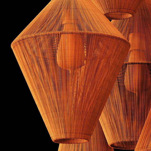 Lamp wood rattan wicker Cone n4 / Светильник плетеный из ротанга конус №4 — Скачать