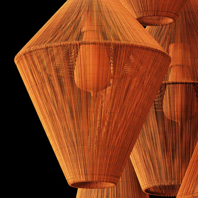 Lamp wood rattan wicker Cone n4 / Светильник плетеный из ротанга конус №4 — Вид 3