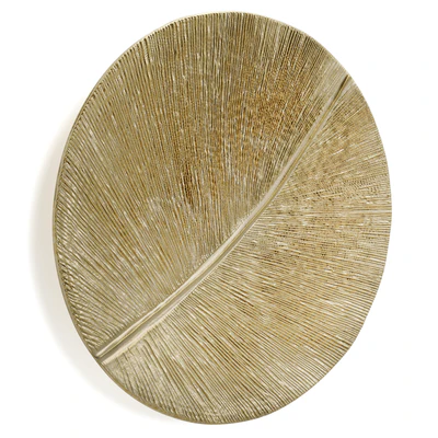 Round wall panel leaf curcle gold — Ver 2