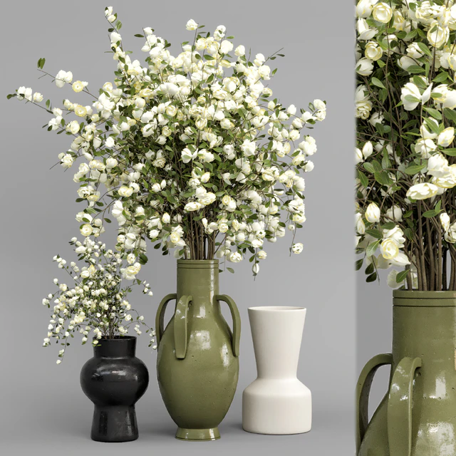 Plants Bouquet Collection In Concrete Pots - Set 948 — Descargar