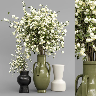 Plants Bouquet Collection In Concrete Pots - Set 948 — Ver 1