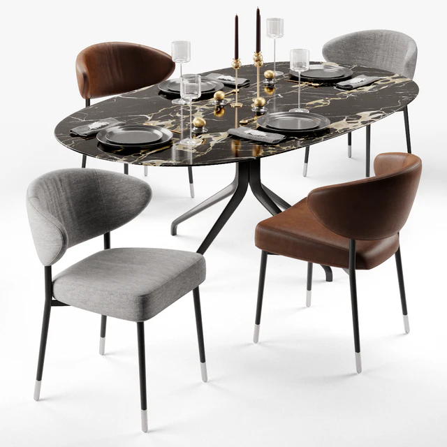 Minotti Mills chair and Claydon table — Скачать