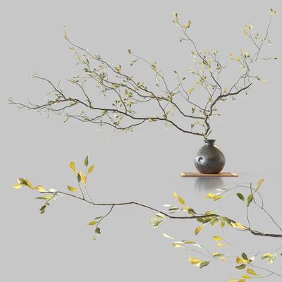 Plum branch in flower arrangement vase — Ver 1