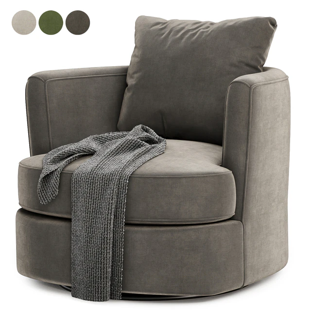 Zarren Upholstered Swivel Barrel Chair — Descargar