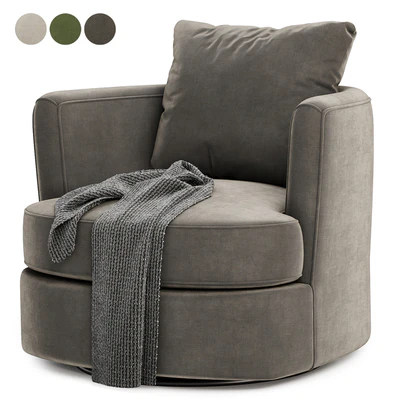 Zarren Upholstered Swivel Barrel Chair — Ver 4